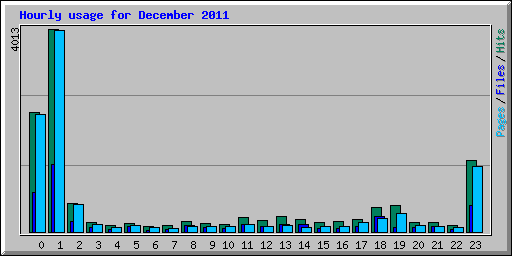Hourly usage for December 2011